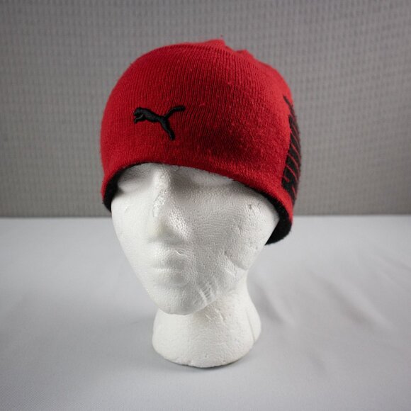 Puma Reversible Cotton Beanie Red / Black - Picture 3 of 8